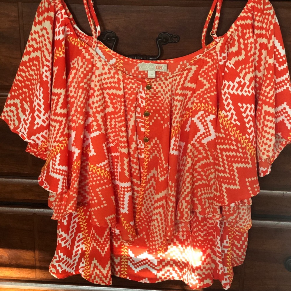 Gianni Bini strappy blouse w/ off the shoulder